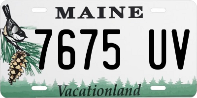 ME license plate 7675UV