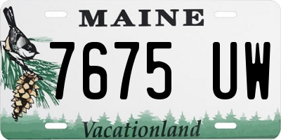 ME license plate 7675UW