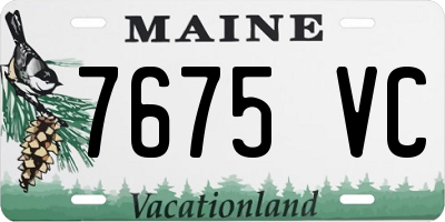 ME license plate 7675VC
