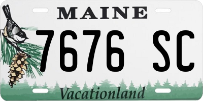 ME license plate 7676SC