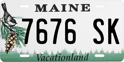 ME license plate 7676SK