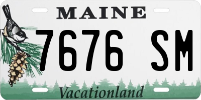 ME license plate 7676SM