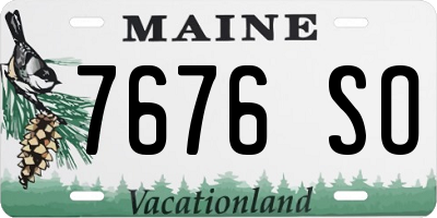 ME license plate 7676SO