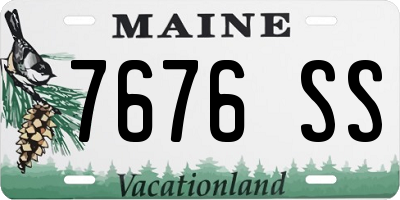 ME license plate 7676SS