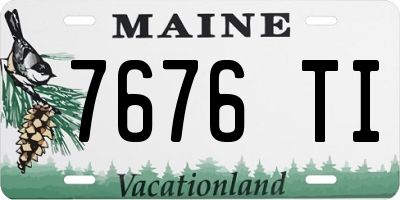 ME license plate 7676TI