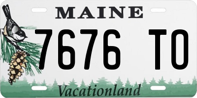 ME license plate 7676TO
