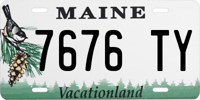 ME license plate 7676TY
