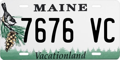ME license plate 7676VC