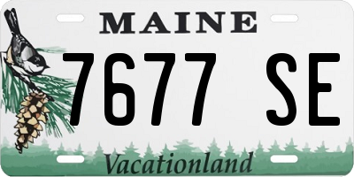 ME license plate 7677SE