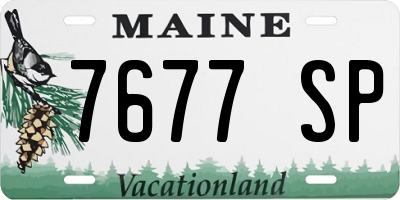 ME license plate 7677SP