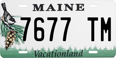 ME license plate 7677TM