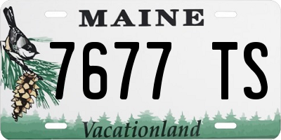 ME license plate 7677TS