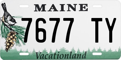 ME license plate 7677TY
