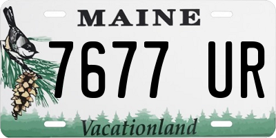 ME license plate 7677UR