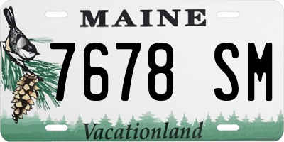 ME license plate 7678SM