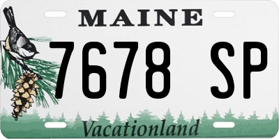 ME license plate 7678SP