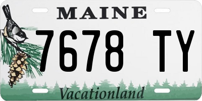 ME license plate 7678TY