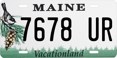 ME license plate 7678UR