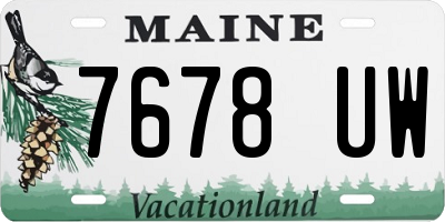 ME license plate 7678UW