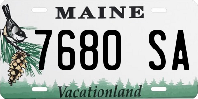 ME license plate 7680SA