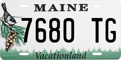 ME license plate 7680TG
