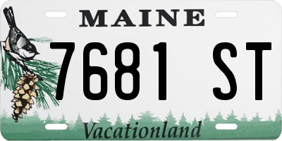 ME license plate 7681ST