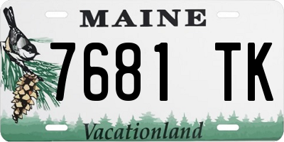ME license plate 7681TK