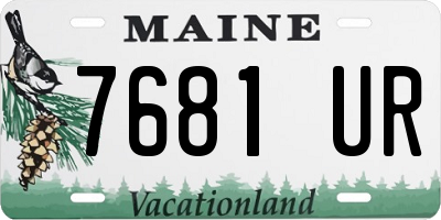 ME license plate 7681UR