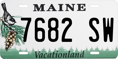 ME license plate 7682SW