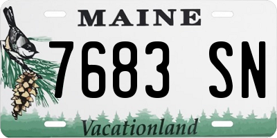 ME license plate 7683SN