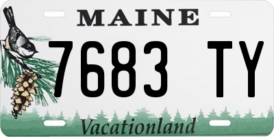 ME license plate 7683TY