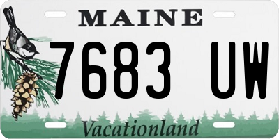 ME license plate 7683UW