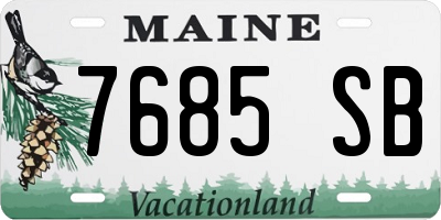 ME license plate 7685SB