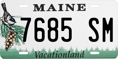 ME license plate 7685SM