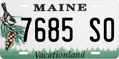 ME license plate 7685SO