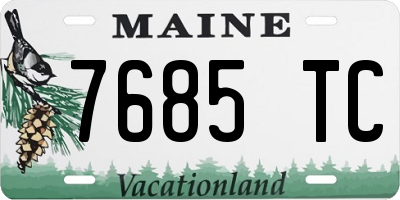 ME license plate 7685TC