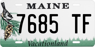 ME license plate 7685TF