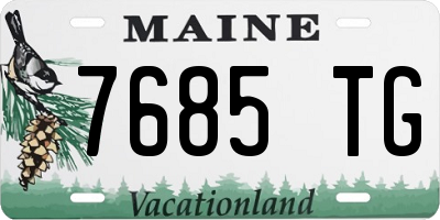 ME license plate 7685TG