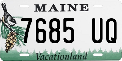 ME license plate 7685UQ