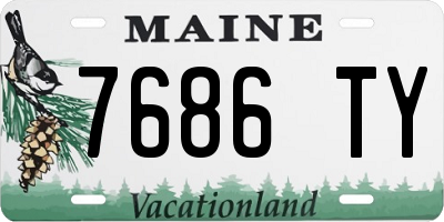 ME license plate 7686TY
