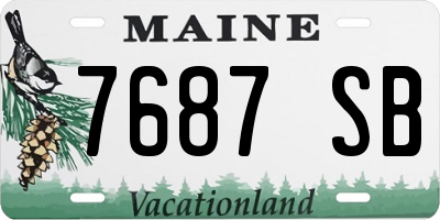 ME license plate 7687SB