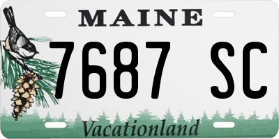 ME license plate 7687SC