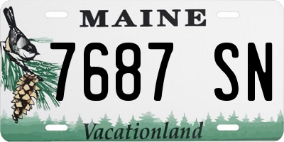ME license plate 7687SN