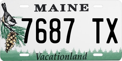 ME license plate 7687TX
