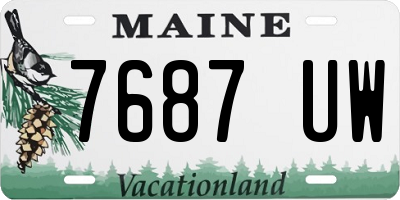 ME license plate 7687UW