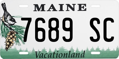 ME license plate 7689SC