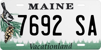 ME license plate 7692SA