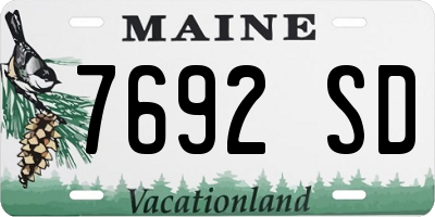 ME license plate 7692SD