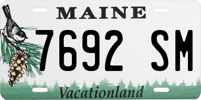 ME license plate 7692SM