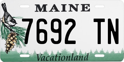 ME license plate 7692TN
